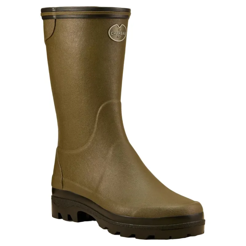 Le Chameau Giverny Jersey Lined Bottillon Rubber Boots - Vert Chameau-1