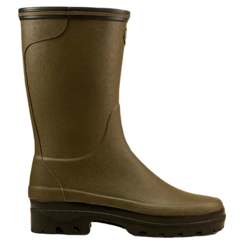 Le Chameau Giverny Jersey Lined Bottillon Rubber Boots - Vert Chameau-4