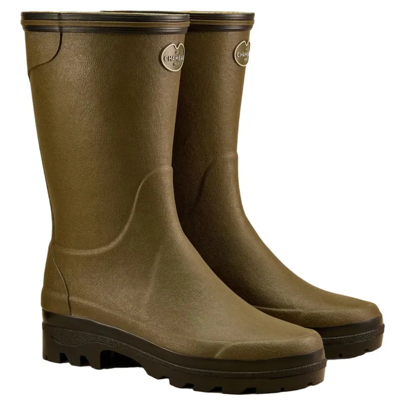 Le Chameau Giverny Jersey Lined Bottillon Rubber Boots - Vert Chameau