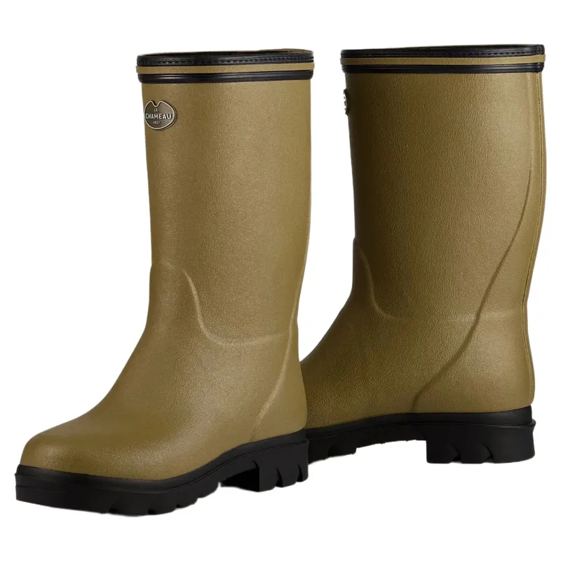 Le Chameau Petite Adventure Neoprene Lined Junior Rain Boots - Vert Vierzon-2