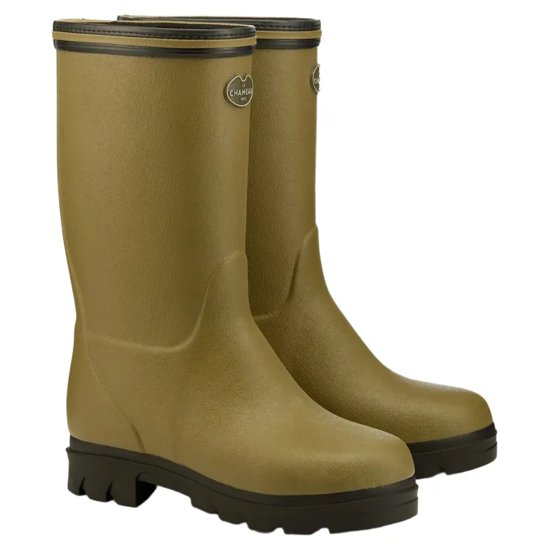 Le Chameau Petite Adventure Neoprene Lined Junior Rain Boots - Vert Vierzon