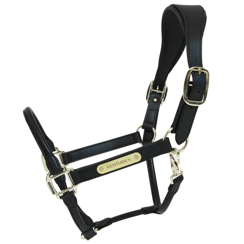 Kentucky Anatomic Artificial Leather Halter - Black-1