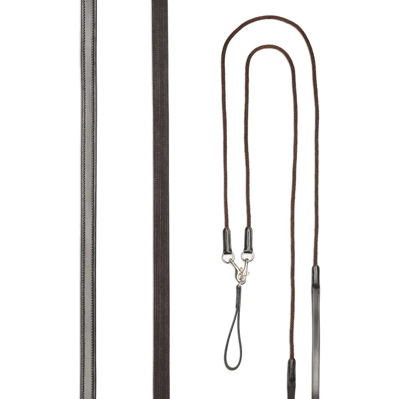 LeMieux Leather Draw Reins - Brown-1