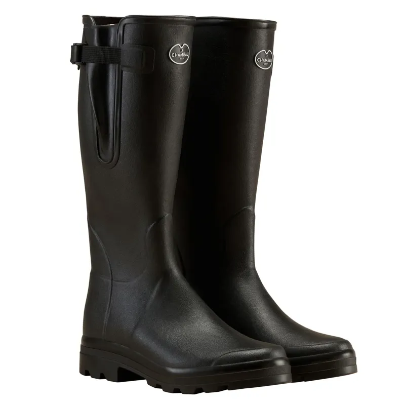Le Chameau Vierzon Jersey Lined Mens Rubber Boots - Noir
