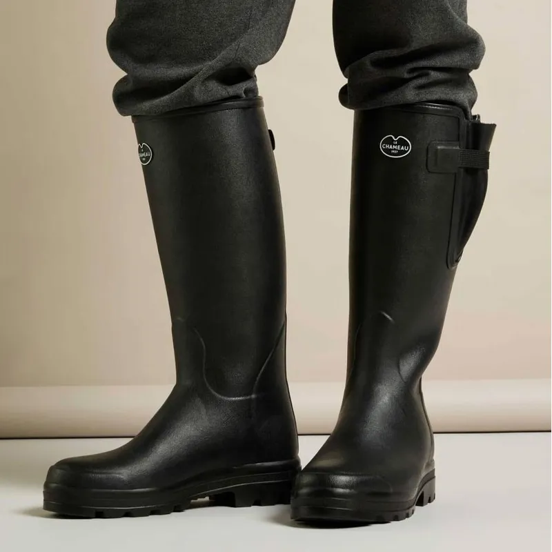 Le Chameau Vierzon Jersey Lined Mens Rubber Boots - Noir-2