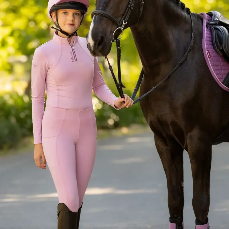 LeMieux Classique Young Rider Long Sleeve Base Layer - Fondant-4