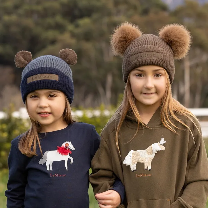 LeMieux Mini Clara Double Pom Pom Beanie Hat - Alpine-3