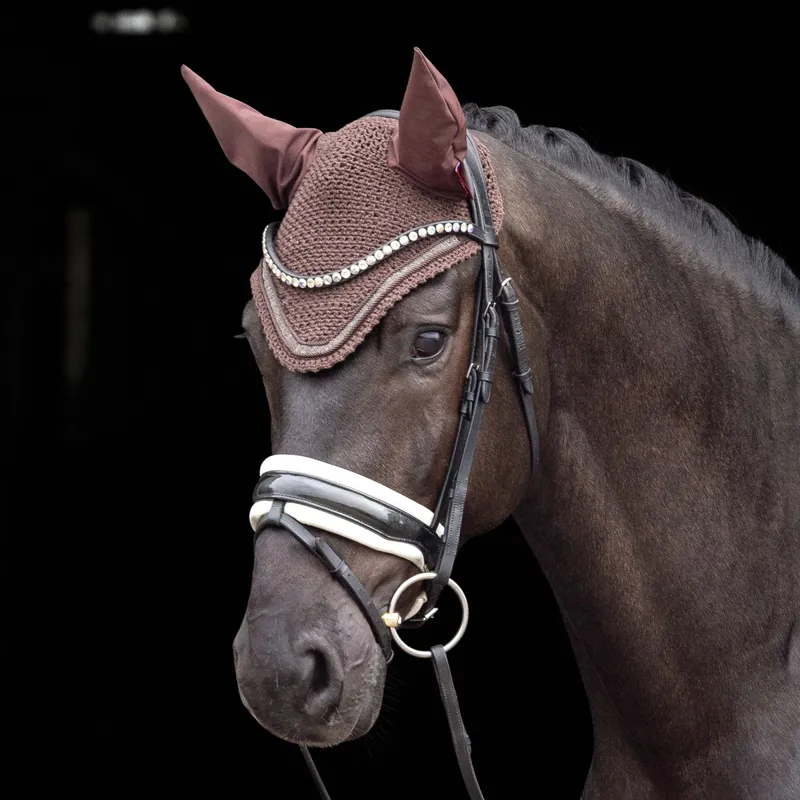 LeMieux Crystal Fly Bonnet - Brown-1