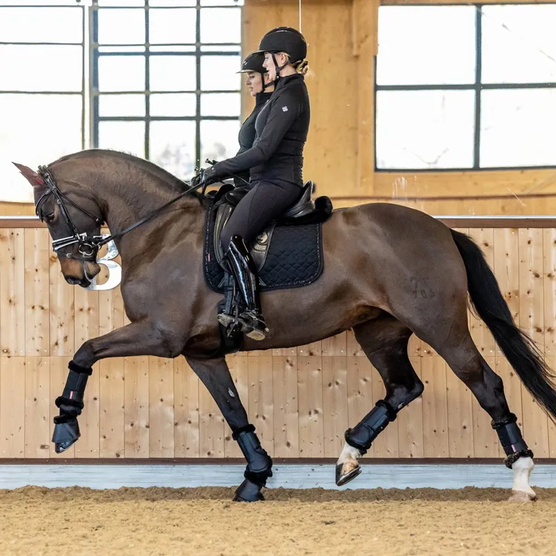 LeMieux Crystal Suede Dressage Saddle Pad - Black-1