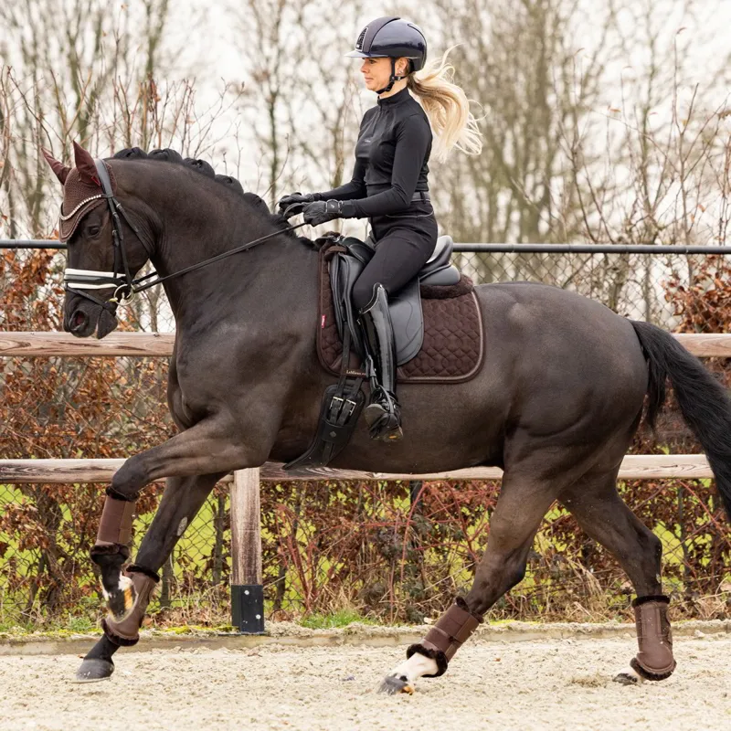 LeMieux Crystal Suede Dressage Saddle Pad - Brown-2