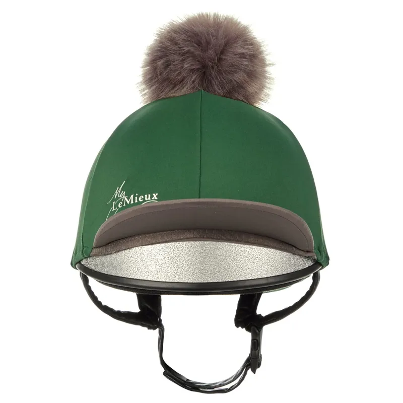 LeMieux Pom Helmet Cover - Hunter Green/Grey-1