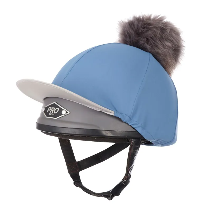 LeMieux Pom Helmet Cover - Ice Blue/Grey-1