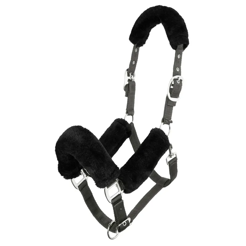 LeMieux Comfort Fleece Halter - Black/Grey-1