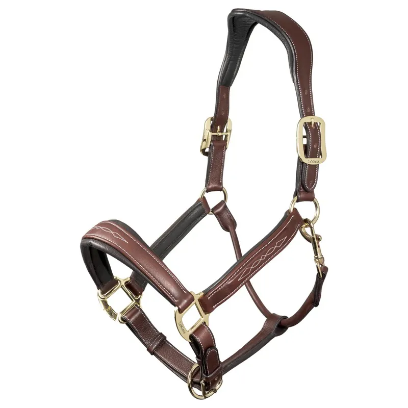 LeMieux Leather Stitch Halter - Brown-1