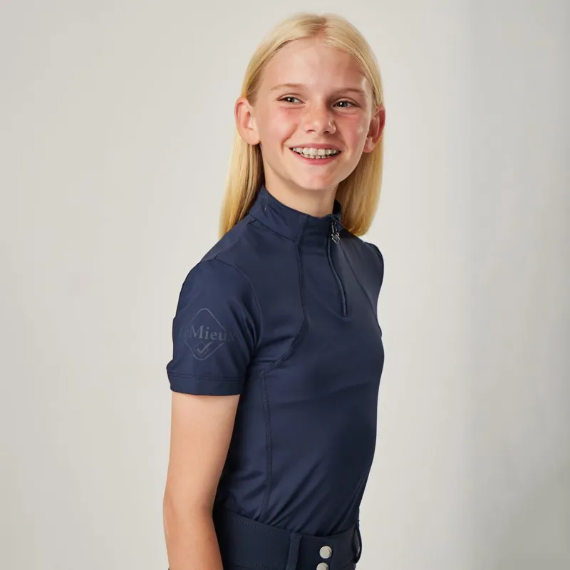 LeMieux Young Rider Short Sleeve Youth Base Layer - Indigo-3