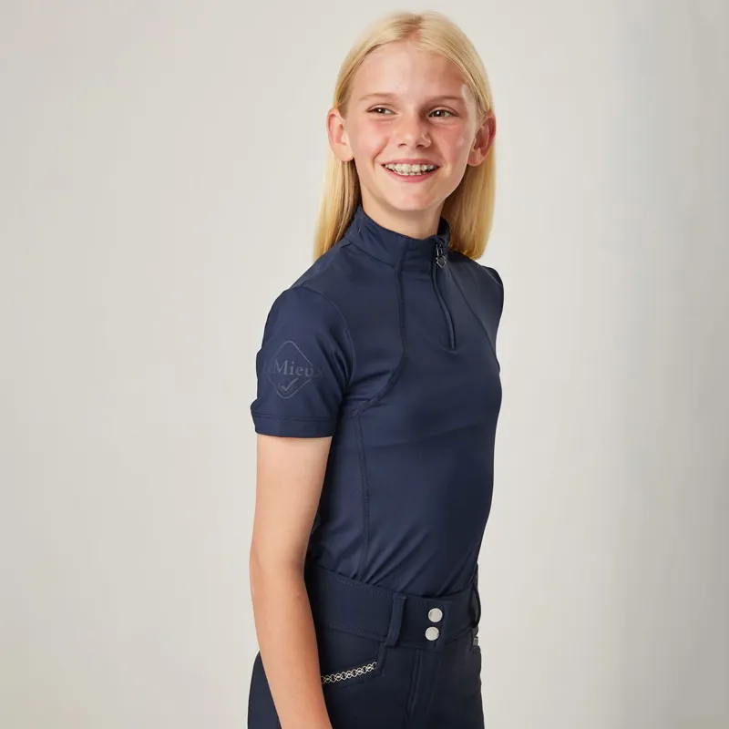 LeMieux Young Rider Short Sleeve Youth Base Layer - Indigo-6