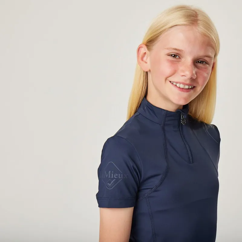 LeMieux Young Rider Short Sleeve Youth Base Layer - Indigo-7
