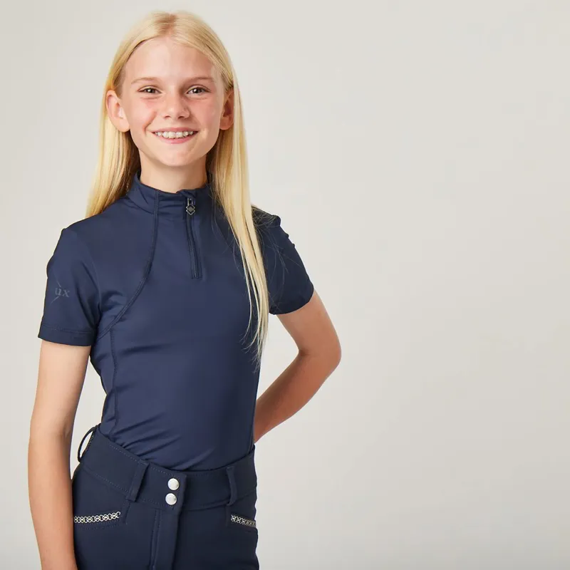 LeMieux Young Rider Short Sleeve Youth Base Layer - Indigo-8