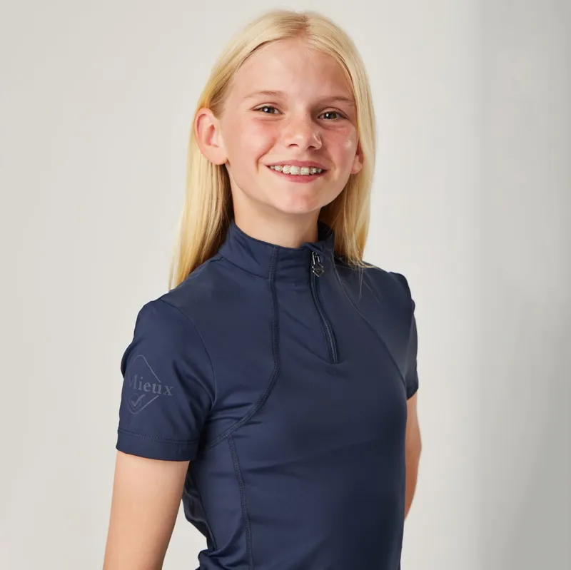 LeMieux Young Rider Short Sleeve Youth Base Layer - Indigo-9