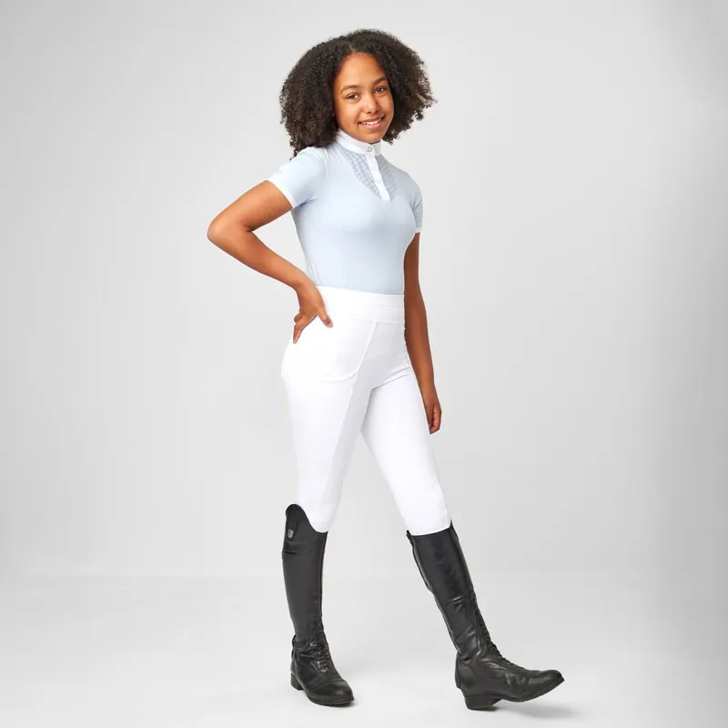 LeMieux Young Rider Full Seat Junior Pull On Breeches - White-2