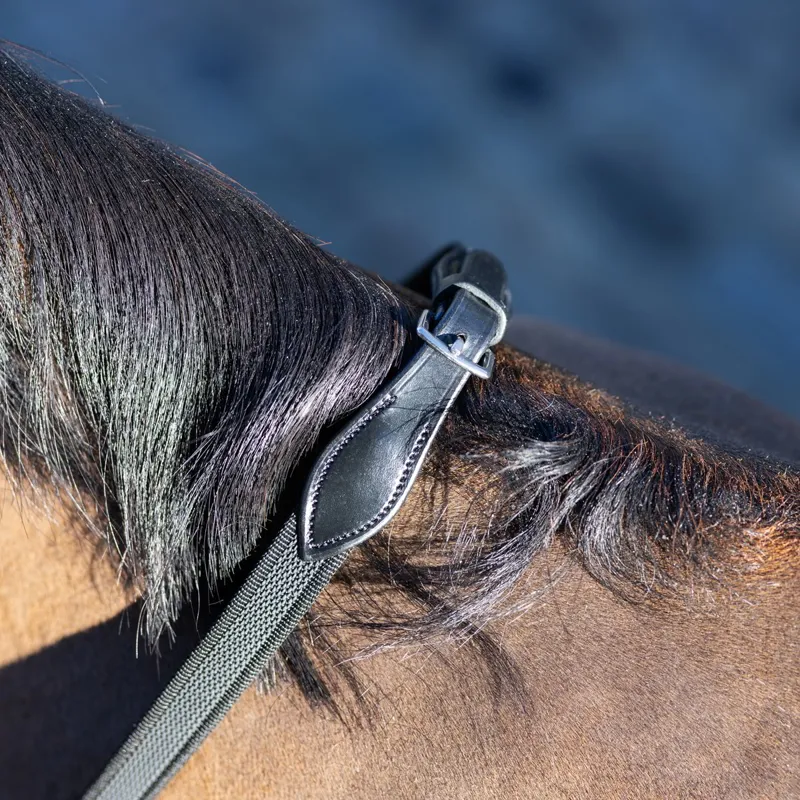 LeMieux Rubber Grip Continental Reins - Black/Silver-3