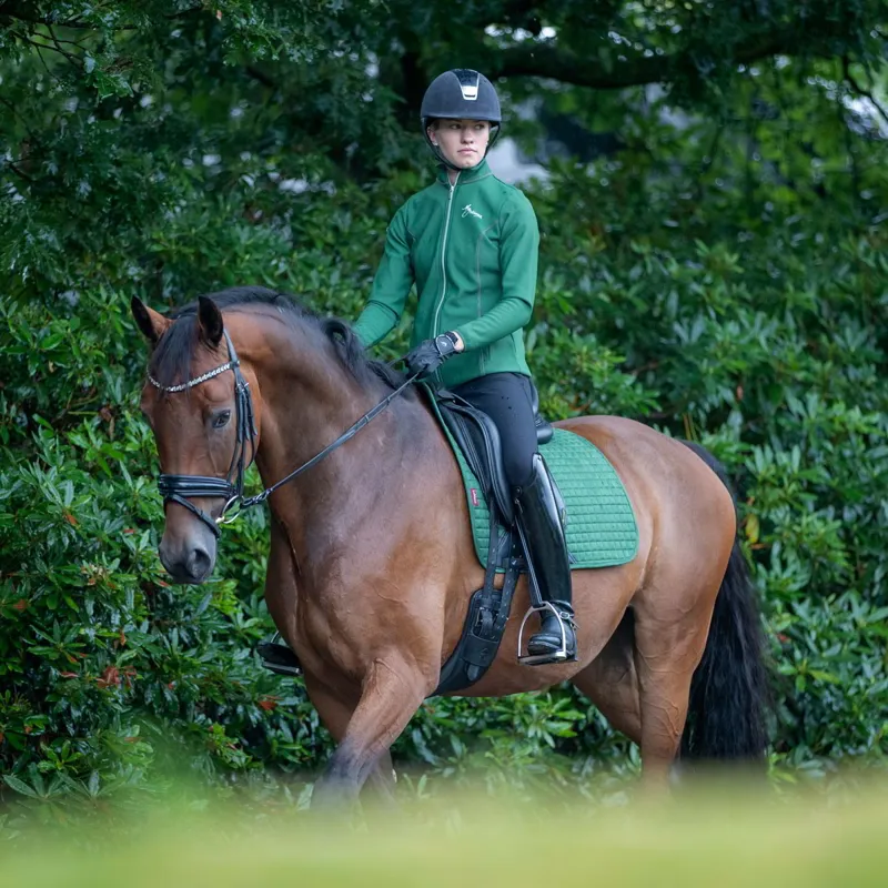 LeMieux ProSport Suede Dressage Square Saddle Pad - Hunter Green-1