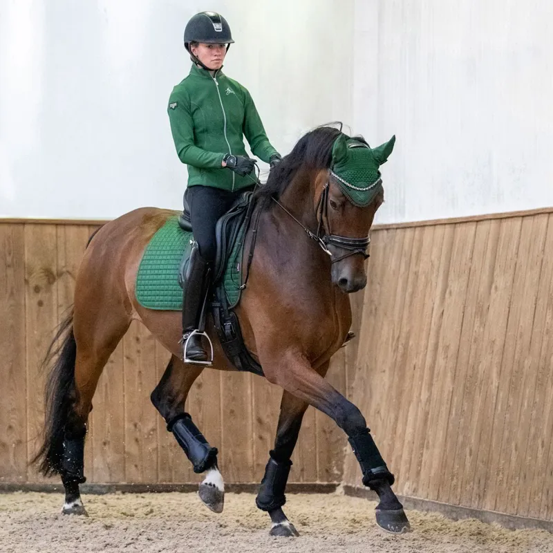 LeMieux ProSport Suede Dressage Square Saddle Pad - Hunter Green-2