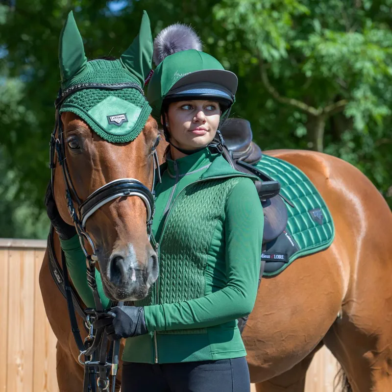 LeMieux Loire Fly Bonnet - Hunter Green-1