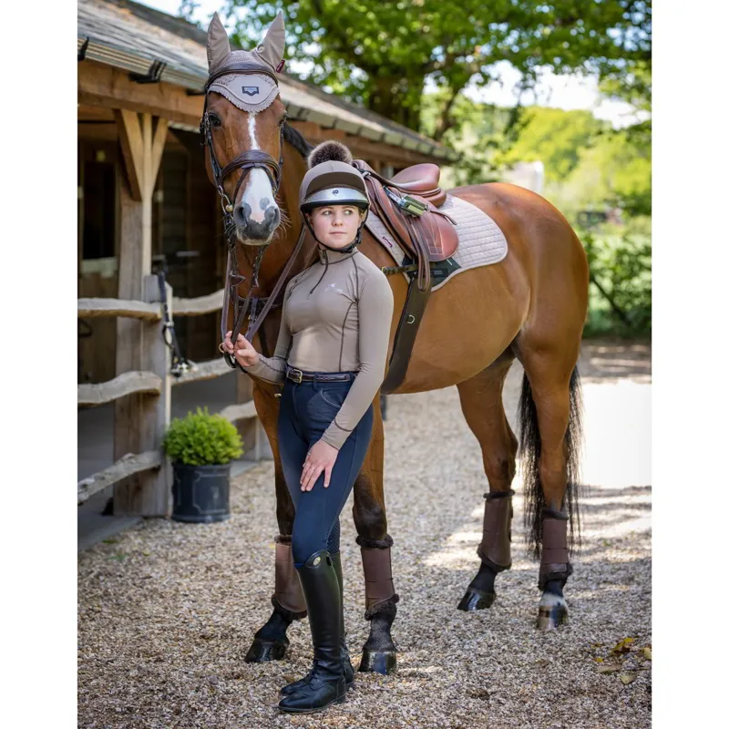 LeMieux Fleece Lined Brushing Boots - Brown-3