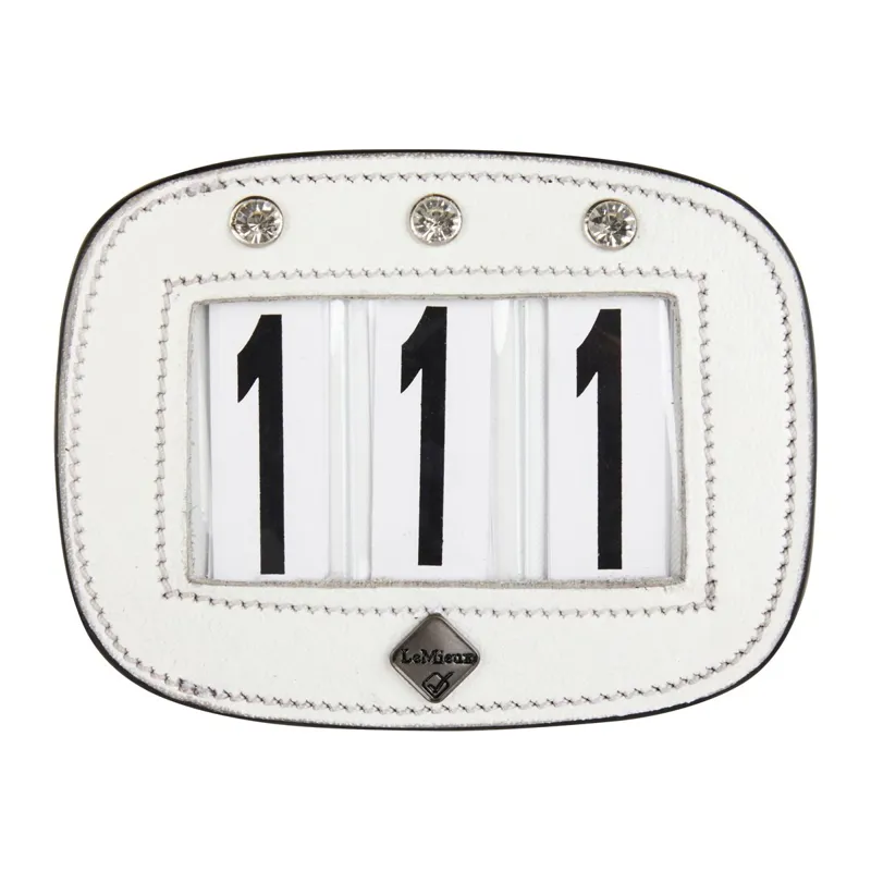 LeMieux Saddle Pad Number Holder - Diamante White-1