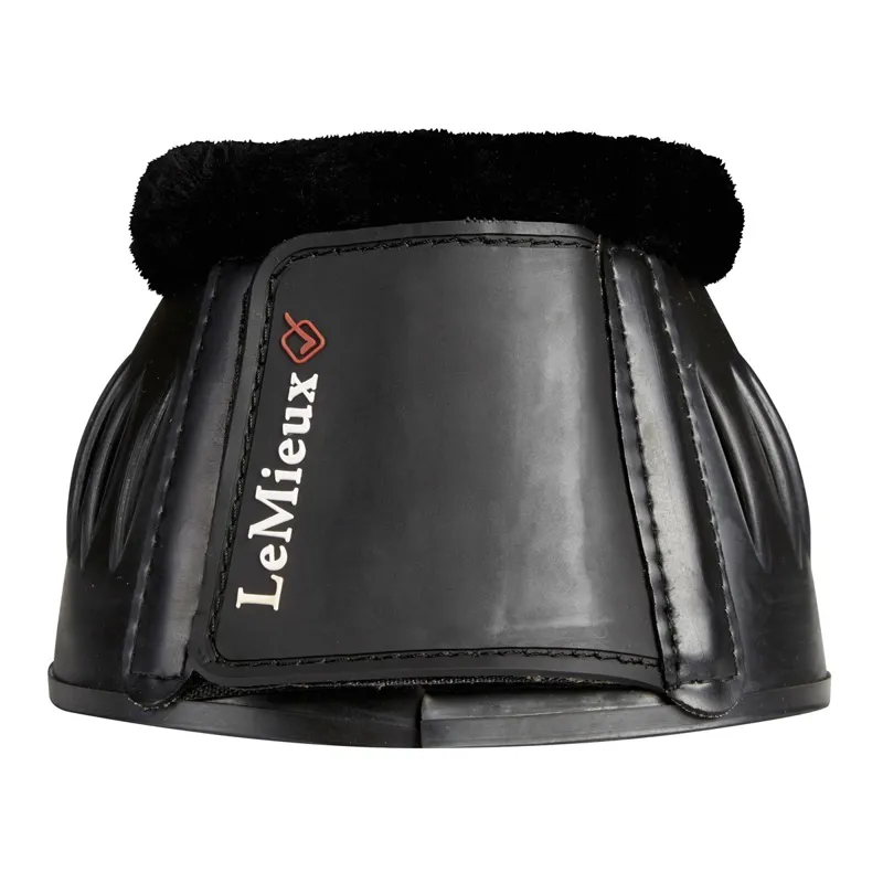 LeMieux Rubber Bell Boots with Fleece - Black-1