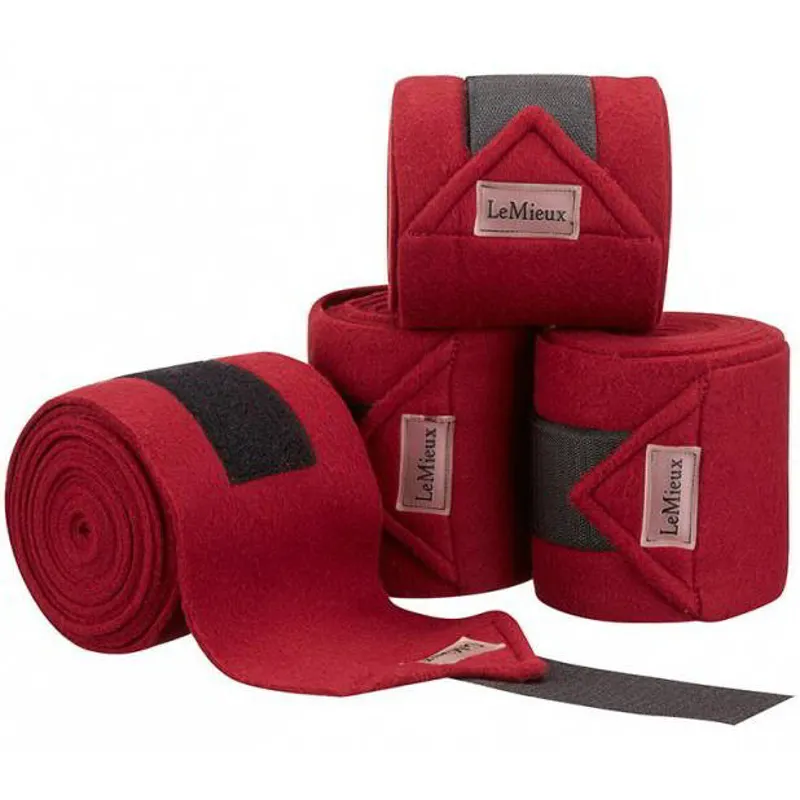 LeMieux Luxury Polo Wraps - Burgundy-1