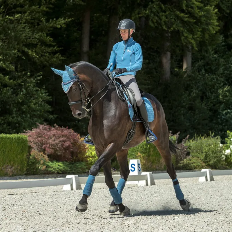 LeMieux ProSport Suede Dressage Square Saddle Pad - Ice Blue-1