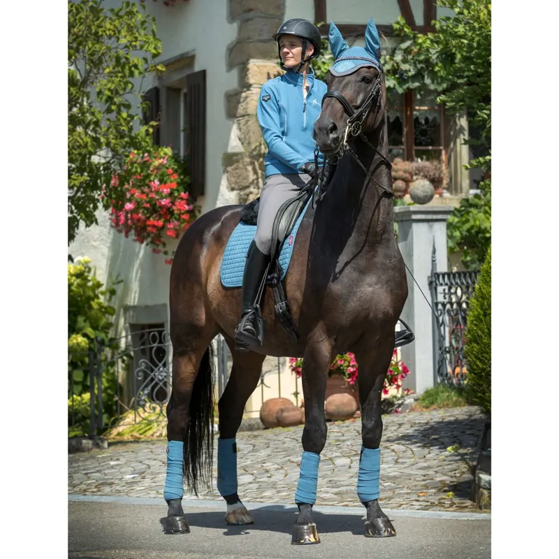 LeMieux ProSport Suede Dressage Square Saddle Pad - Ice Blue-2