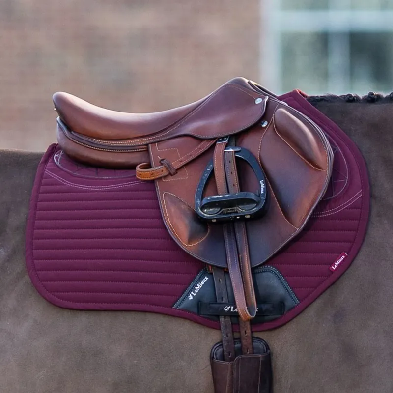 LeMieux Soft Shell Anti Slip Euro Jump Saddle Pad - Burgundy-1