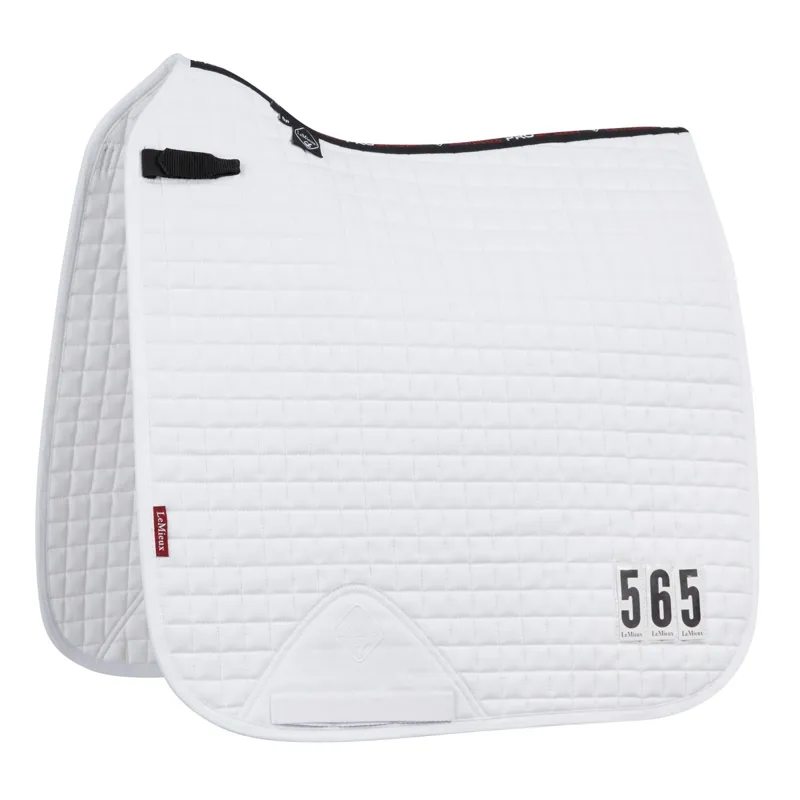 LeMieux ProSport Competition Dressage Saddle Pad with Numbers - White
