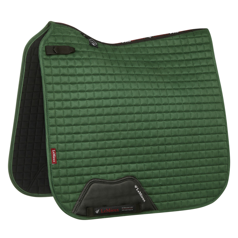 LeMieux ProSport Suede Dressage Square Saddle Pad - Hunter Green