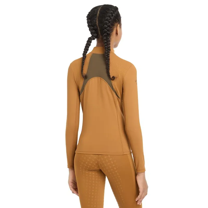 LeMieux Young Rider Mia Mesh Junior Long Sleeve Base Layer - Ginger-3
