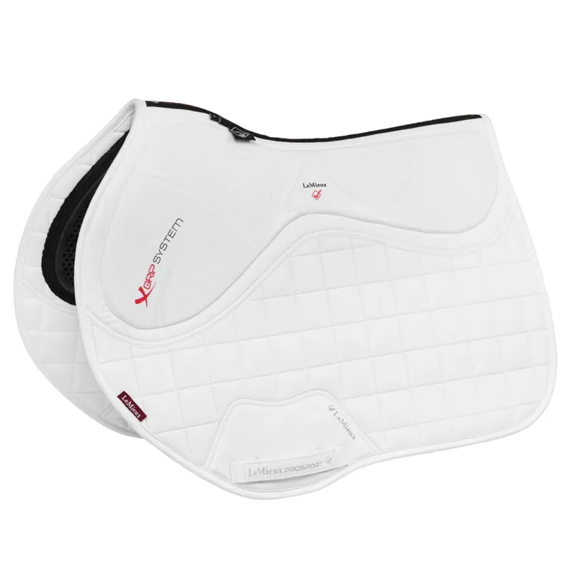 LeMieux X-Grip Twin-Sided EuroJump Square Saddle Pad - White-1