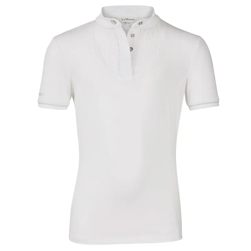 LeMieux Young Rider Belle Junior Show Shirt - White/White-1