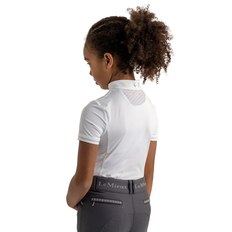 LeMieux Young Rider Belle Junior Show Shirt - White/White-4