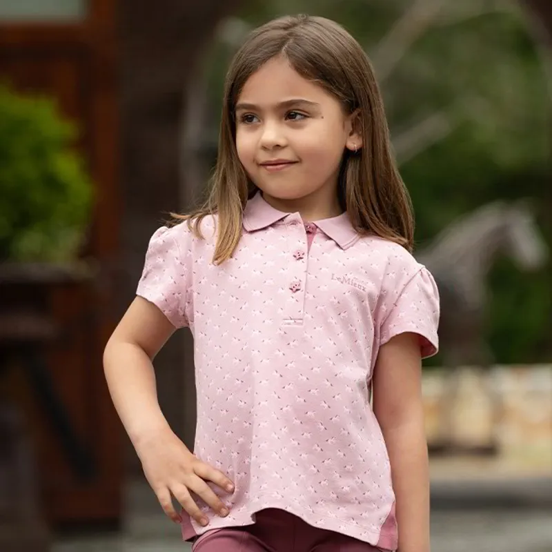 LeMieux Mini Junior Girls Polo Shirt - Blossom-3