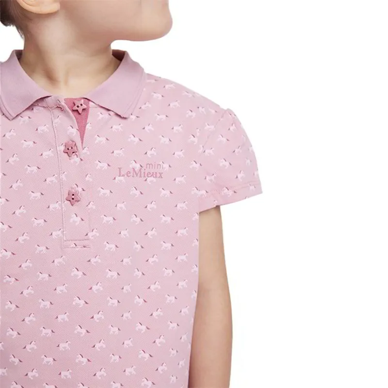 LeMieux Mini Junior Girls Polo Shirt - Blossom-6
