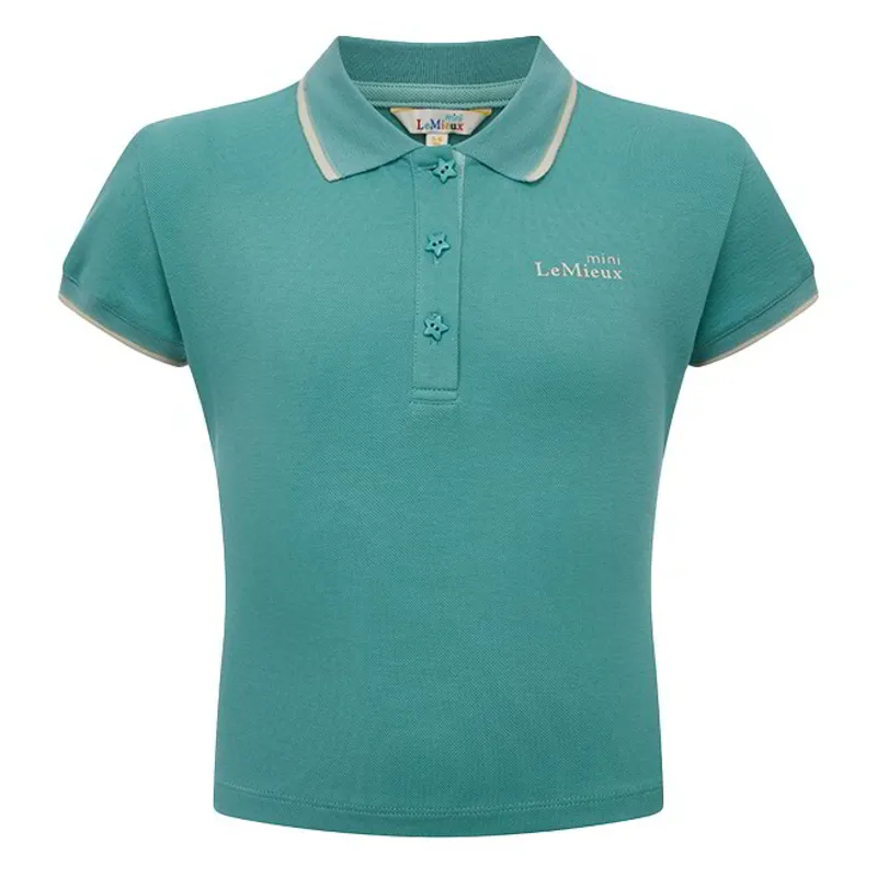 LeMieux Mini Junior Polo Shirt - Lagoon-2