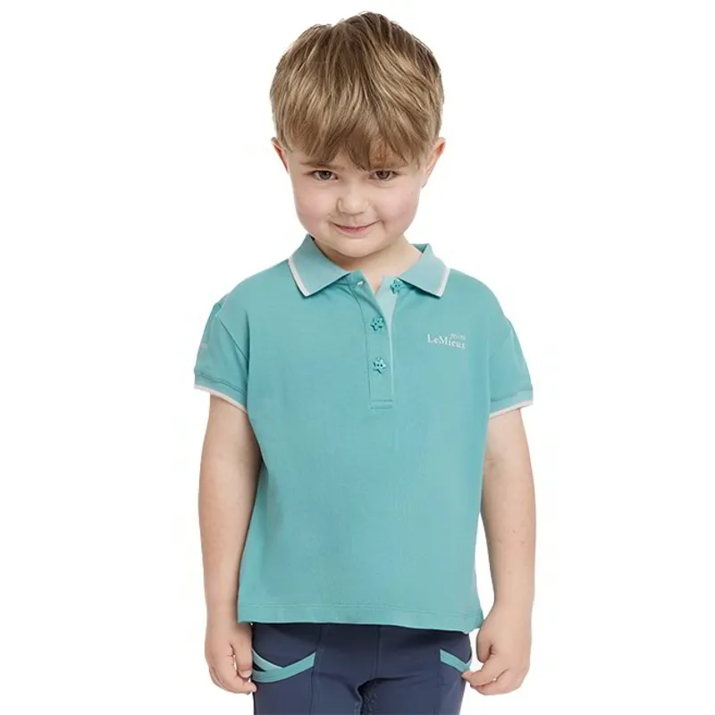 LeMieux Mini Junior Polo Shirt - Lagoon-1