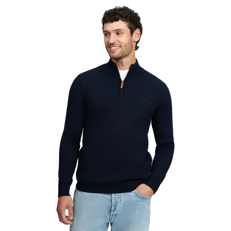 LeMieux Men's Quarter Zip Knit Sweatshirt - Navy