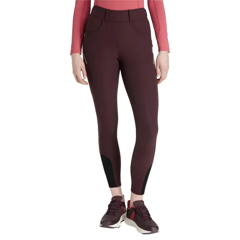 LeMieux Amy Full Grip Ladies Riding Tights - Damson-1