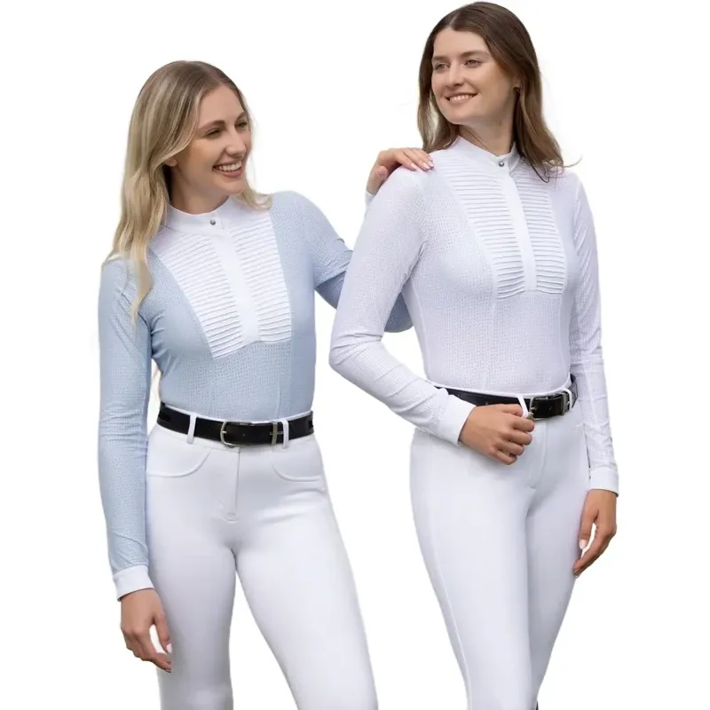 LeMieux Arielle Women's Long Sleeve Show Shirt - White-6