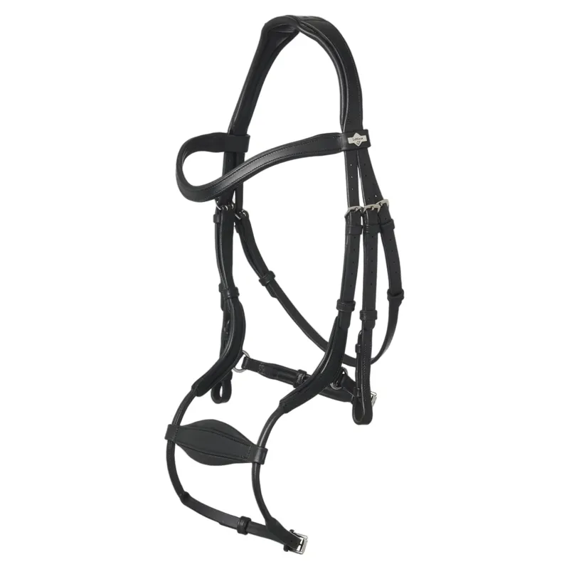 LeMieux Arika Adjustable Anatomic Noseband Bridle - Black/Silver-1
