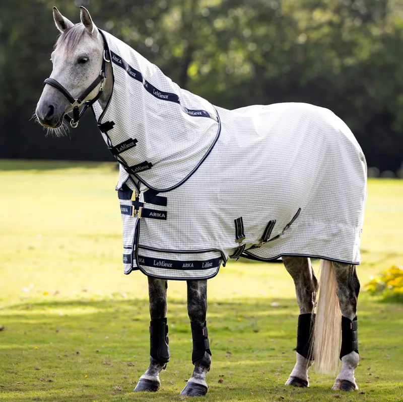 LeMieux Arika Combo Neck Fly Sheet - White-1